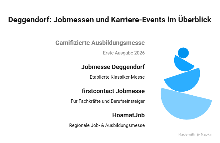Infografik mit den wichtigsten Jobmessen und Karriere-Events in Deggendorf im Überblick